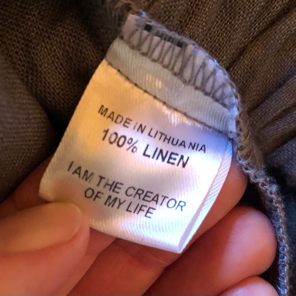 FLAX 100% Linen Pants Lagenlook Earth Tone Gray Grey Casual  Plus Size 1X - Picture 4 of 12